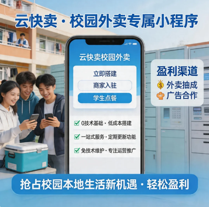 2026校园外卖小程序搭建，云快卖助你轻松扎根校园市场