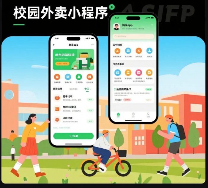校园外卖全生态平台解决方案:微信公众号+小程序双端联动,一站式满足校园多元需求