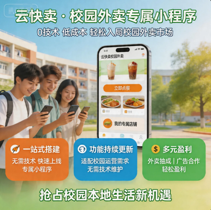 零基础快速落地,专属校园外卖小程序搭建全流程